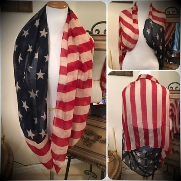 American Flag Infinity Scarf   - Picture 2 of 4